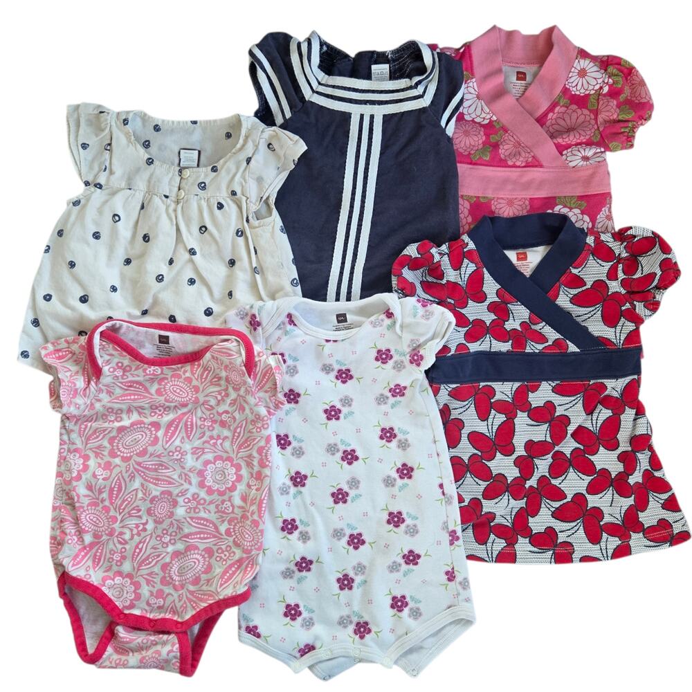 Tea Collection Bundle Lot Baby Girl 6-12 Months Spring Summer Dresses One Pieces